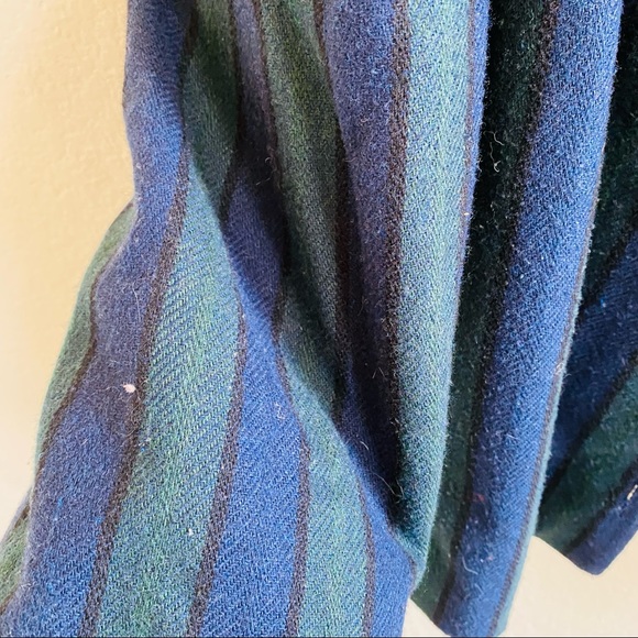 E.H. Woods Blue Green Striped Cropped Button Up Blazer Size 14 - Picture 9 of 11